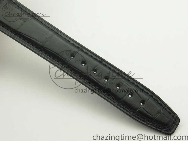 MIROTIME 0306 Supportive Portofino Automatic SS AF 1:1 Best Edition White Dial on Black Croco Leather Strap A 7184